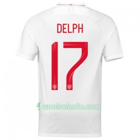 Camisolas de Futebol Inglaterra Delph 17 Equipamento Principal Copa do Mundo 2018 Manga Curta
